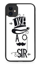 Custodia telefono in gomma Like A Moustache Sir monocolo gentiluomo posh tophat uomo E367