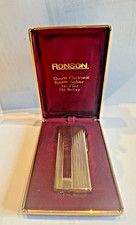 Ronson quartz lighter accendino da collezione placcato oro