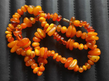 Collana Vintage Perline Naturali AMBRA 琥珀色 Bellissima URSS 45g