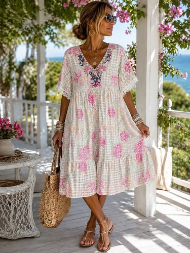 Abito donna boho - nuovo, cotone
