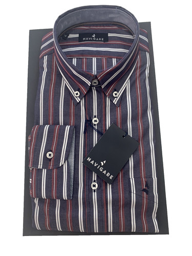 Camicia uomo righe blu - camicia,