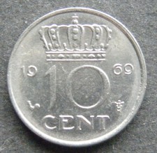 Olanda, 10 centesimi 1969, (2)