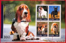 A3167- UGANDA, ERRORE ERRATO Foglio miniatura: 2014 Bulldog francese, Beagle, Cani
