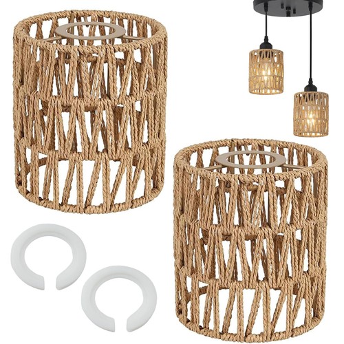 Paralume lampada rattan retrò - lampada,