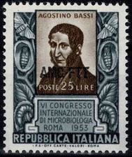 1953 TRIESTE A AMG-FTT CONGR. MICROBIOLOGIA AGOSTINO BASSI 1 V. MNH MF96577