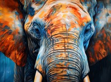 Testa di elefante animale arte