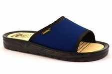 SANIFLEX 5.1 BLU 5 Ciabatte Uomo Estive Sottopiede Legno Fascia Mare Tessuto