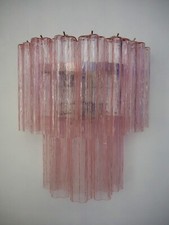 Fantastic pair of Murano Glass Tube wall sconces - 13 pink glass tube