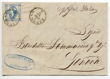 Via di Mare - Litografia Cent. 15 (II. tipo) su lettera da Livorno