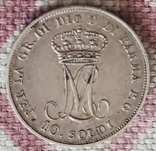 Italia Parma 10 Soldi 1815 Argento XF++\AU ?