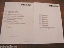 Istruzioni d'uso manuale scopa elettrica miele s 140 e garanzia originale bianca