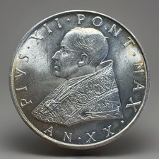 500 LIRE 1958 VATICANO PIO XII ROMA FDC ARGENTO