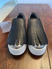 Pollini mocassini pelle e gomma con frange n.39