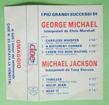 COPERTINA INLAY MC Musicassetta GEORGE MICHAEL/MICHAEL JACKSON Omaggio CIOE'