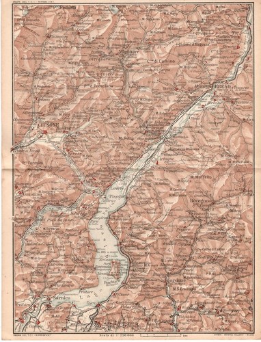 Carta geografica antica lago - carta,