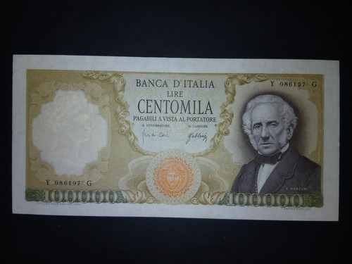 100000 lire manzoni - lire, 03.07.1967