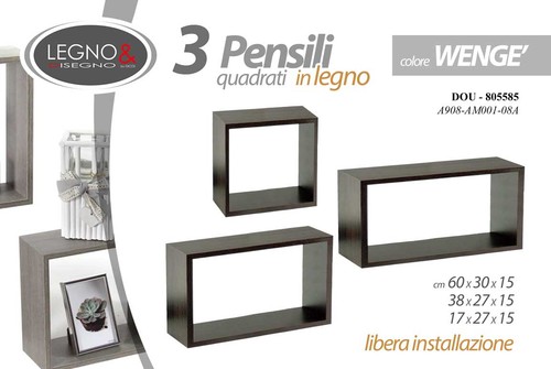 Set mensole cubo parete - da,