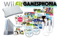 Nintendo Wii Pack Sports-Bianca-Balance Board-2 Pad-Mario Kart-2 Sterzi-completa