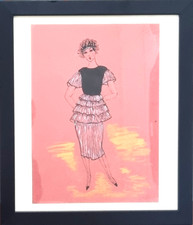 Quadro russo " Dama IX - Costume teatrale  " 1924