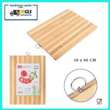 TAGLIERE IN LEGNO DI BAMBU PROFESSIONALE GRANDE 30x40 PER CUCINA PIANO DI LAVORO