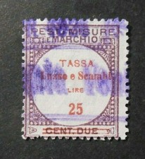 ITALIA,ITALY REGNO Marca da Bollo  tassa lusso e scambi 25 Lire  USED 