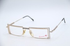 NUOVI OCCHIALI DA VISTA CASANOVA LC-5 C. 02 ARGENTO ORO NERO AUTENTICI VINTAGE 46-20