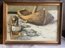 Grande Quadro Dipinto olio Ausonio Tanda Serie Tonnara Sarda 72x51 Sardegna 900