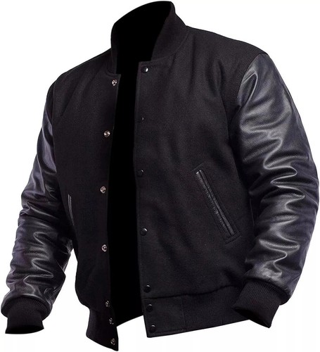 Bomber uomo nero varsity - bomber,