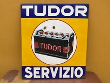 CARTELLO TUDOR BATTERIA INSEGNA TABELLA SMALTATA ENAMEL SIGN PUBBLICITA'
