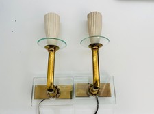 Applique design anni 40 in vetro e ottone pietro chiesa per fontana arte