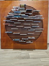 mobile porta cd in legno massiccio, dimensioni 100x100x6 cm