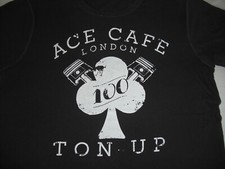 ACE CAFE LONDON Maglietta T-Shirt Nera Vintage Originale
