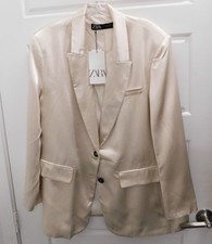 Blazer Zara effetto raso blush