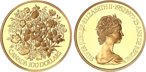 Kanada 100 dollari oro 1977 - kanada,