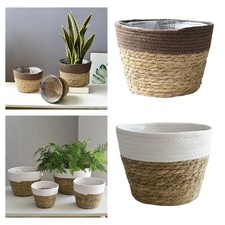 Cesto per piante di paglia con