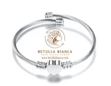 Bracciale Treccia Acciaio con cuore regolabile