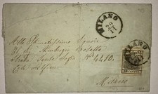 Lombardo Veneto 10 Cent 1854 Lettera Tariffa X Citta Milano