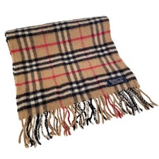 Stola Burberry London con frange in cashmere Nova Check beige 2486