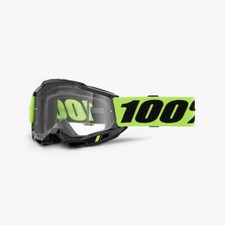 MASCHERA 100% ACCURI 2 OTG OCCHIALI MX CROSS TRASPARENTE OCCHIALI NERO GIALLO