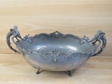 vecchio CENTROTAVOLA IN PELTRO CO-FRA manici draghi svuotatasche porta frutta