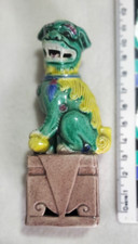 ? POCELLANA SMALTATA CINESE ACQUA MARINA  FU Foo SINGOLO CANE  LEONE