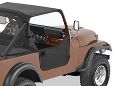 Set Mezze Porte Black Denim Nero Porte Morbide Porte in Tessuto Jeep CJ7 76-86