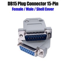 D-Sub DB15 2 file spina 15 pin saldatura RS232 connettore seriale guscio / maschio / femmina