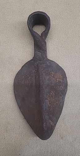 Antique hand forged iron hoe - hand,
