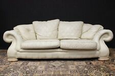 Divano Chesterfield Chester club / 4 posti / pelle bianco panna / originale UK