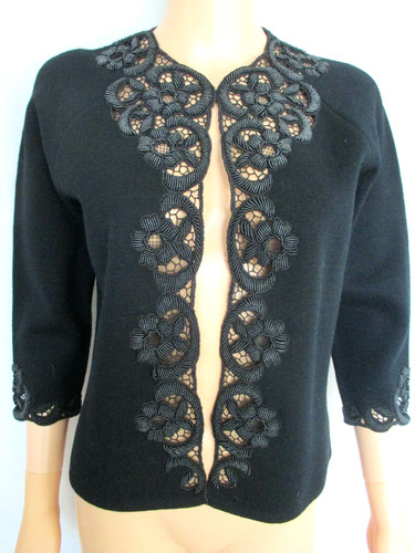 Maglione cardigan con perline