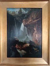 Gabriele Smargiassi Olio tela Dipinto Quadro Antico XIX Secolo Napoli Napoletano