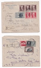 LETTERA DA NAPOLI PER GLI USA CON VALORI VARI VOLTA, PARMEGGIANI LEONI