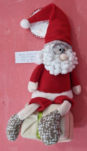 Babbo natale tessuto seduto - natale,