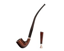 Tabacco da fumo gambo lungo LOTR gandalf pipa in legno Churchwarden fatto a mano SET KIT
